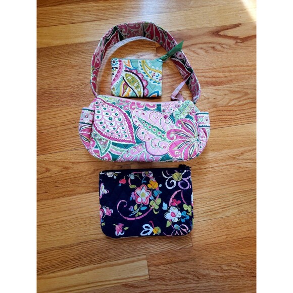 Vera Bradley Lot of 3 Colorful Bags Purses Pink Blue - Picture 1 of 8